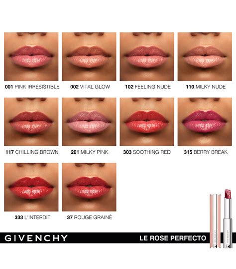 givenchy le rose perfecto 110|Givenchy black pink lip gloss.